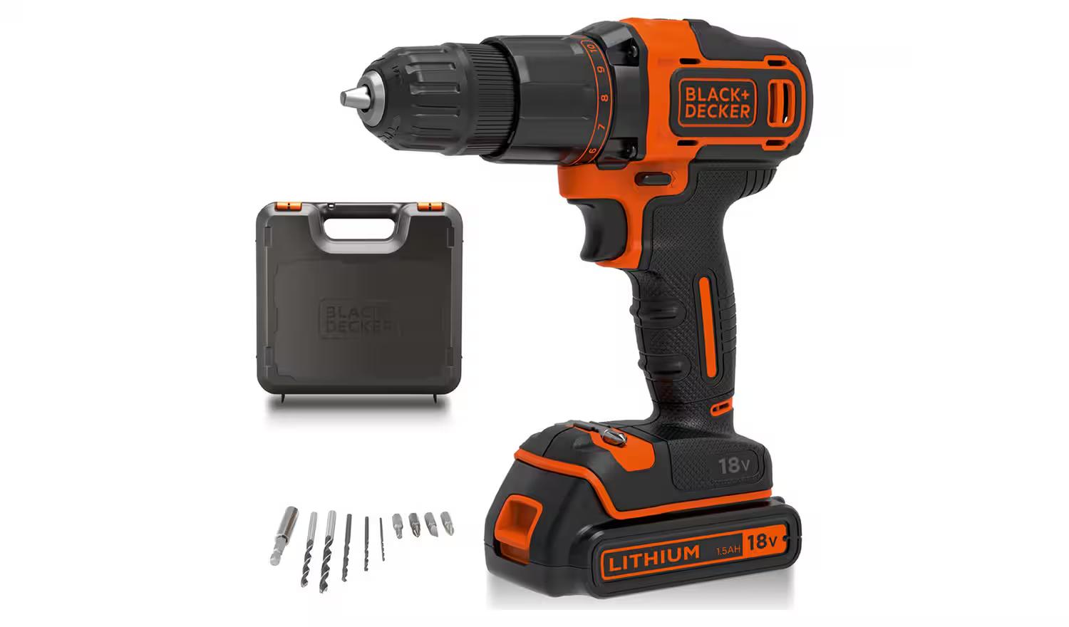 Black and decker cordless deals hammer drill 18v